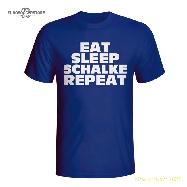 Eat Sleep Schalke Repeat T-shirt (blue) - Kids-Football Shirts Shop