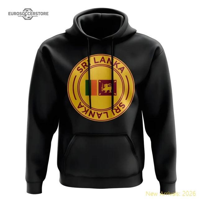 Sri Lanka Football Badge Hoodie (Black)-Football Shirts Shop