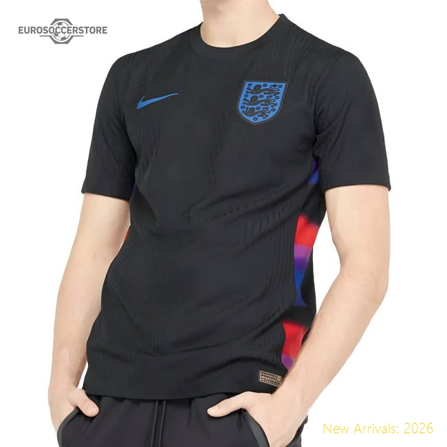 2025-2026 England WEC Authentic Away Shirt (Black) - Mens-Football Shirts Shop