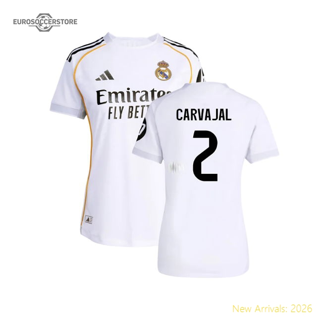 2025-2026 Real Madrid Authentic Home Shirt (Womens) (Carvajal 2)-Football Shirts Shop