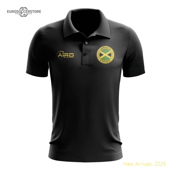 Jamaica Football Polo Shirt (Black)-Football Shirts Shop