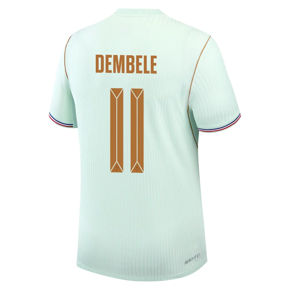 France Away Jersey 2026 Ousmane Dembele 11 Green Short Sleeve - Football Shirts Shop