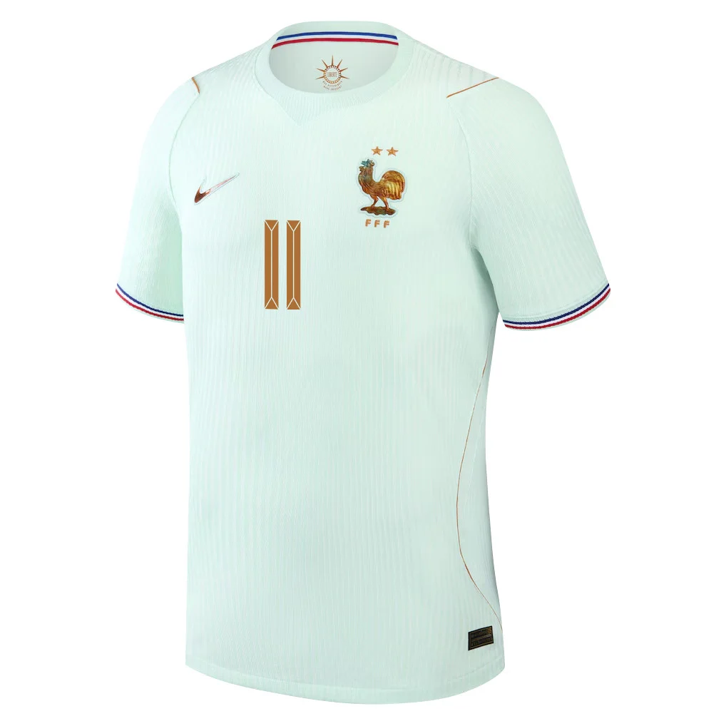 France Away Jersey 2026 Ousmane Dembele 11 Green Short Sleeve - Football Shirts Shop