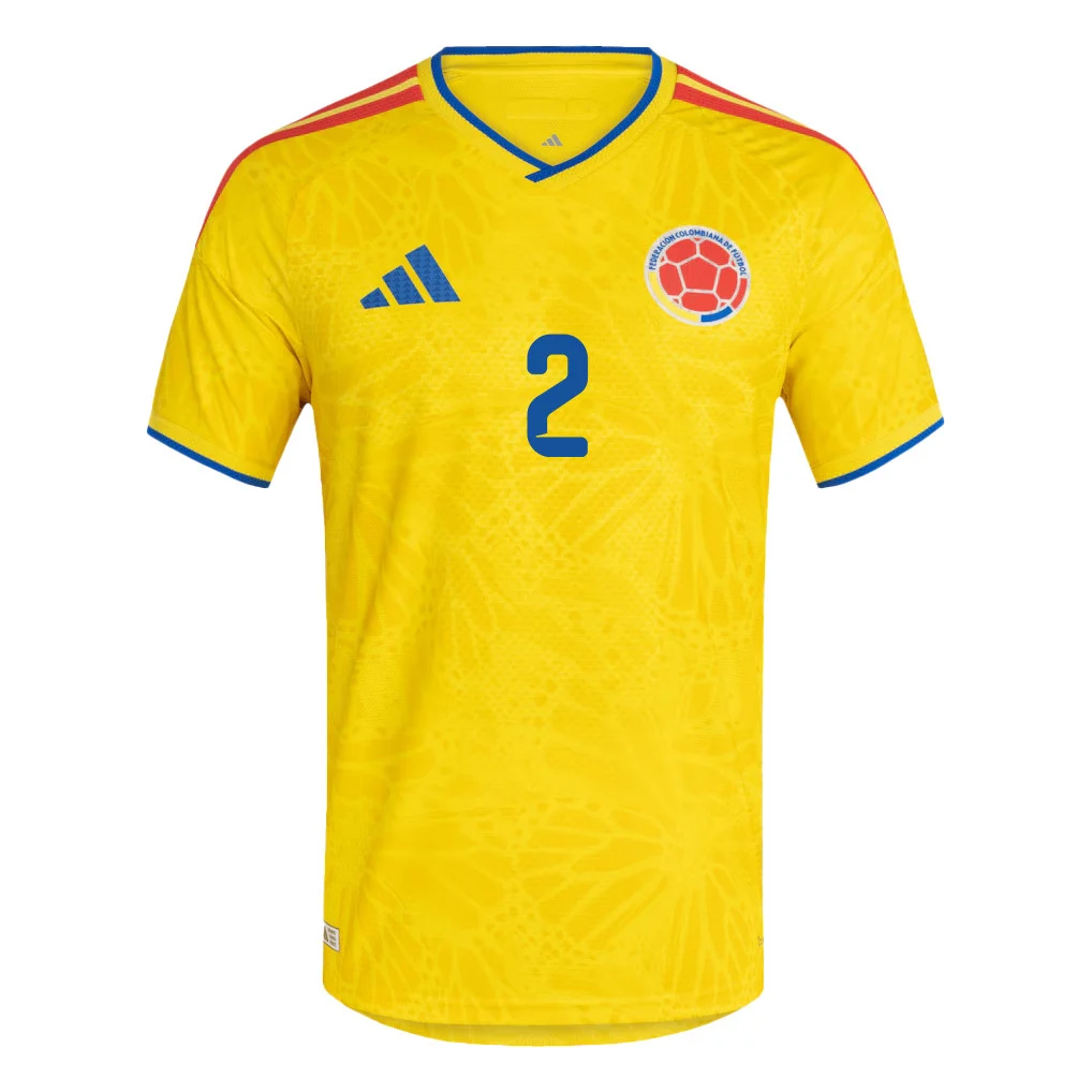 Colombia Home Jersey 2026 Daniel Munoz 2 Yellow Short Sleeve - Football Shirts Shop