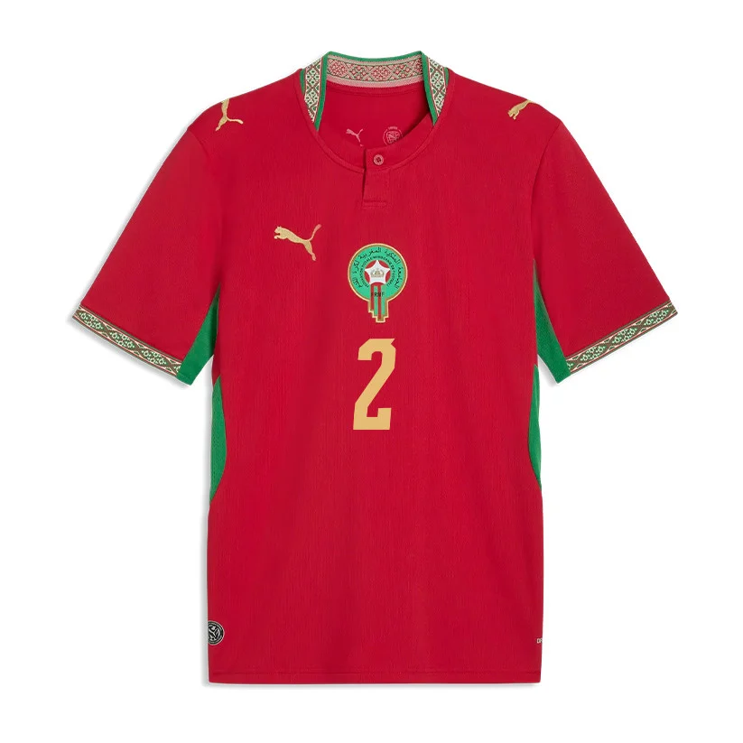 Morocco Home Jersey 2026 Achraf Hakimi 2 Red Kit - Football Shirts Shop