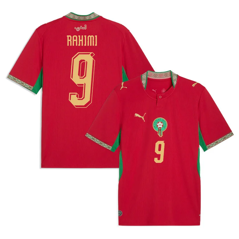 Morocco Home Jersey 2026 Soufiane Rahimi 9 Red Kit - Football Shirts Shop