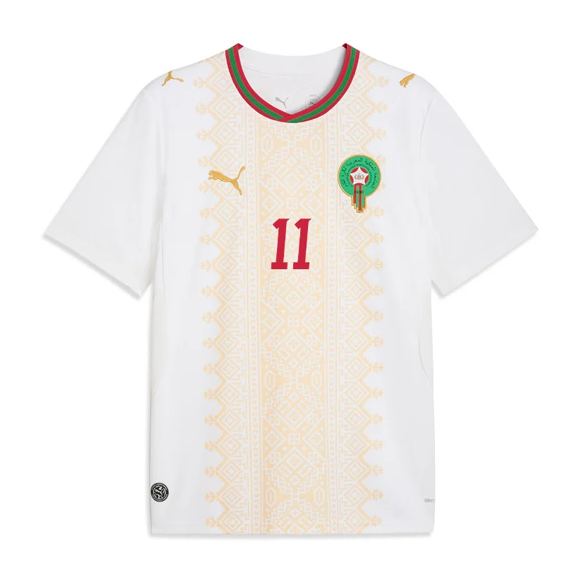 Morocco Away Jersey 2026 Ismael Saibari 11 White Short Sleeve - Football Shirts Shop