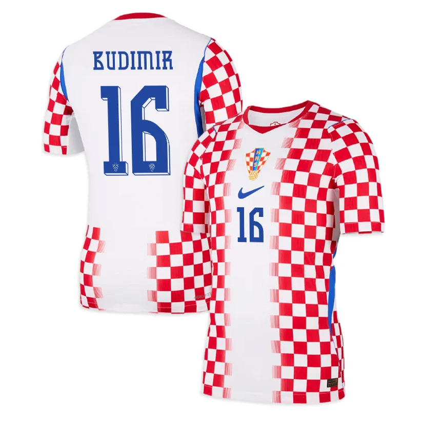 Croatia Home Jersey 2026 Ante Budimir 16 Checkered Red White - Football Shirts Shop