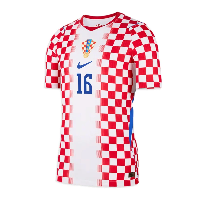 Croatia Home Jersey 2026 Ante Budimir 16 Checkered Red White - Football Shirts Shop