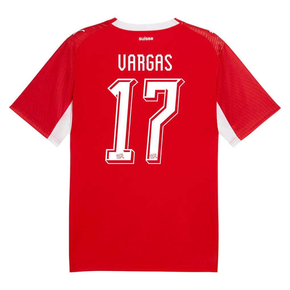 Switzerland Home Jersey 2026 Ruben Vargas 17 World Cup Patch Red - Football Shirts Shop