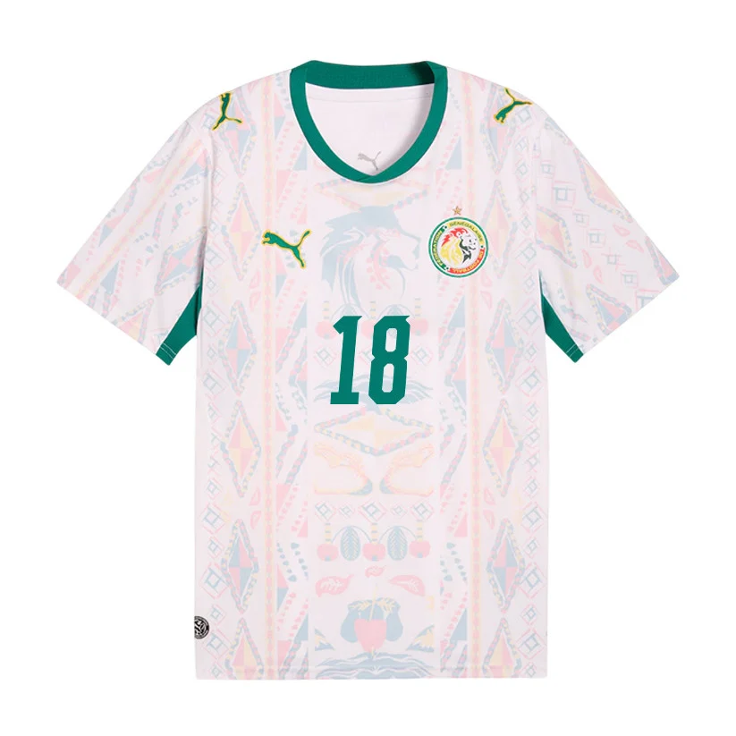 Senegal Home Jersey 2026 Ismaïla Sarr 18 White Short Sleeve - Football Shirts Shop