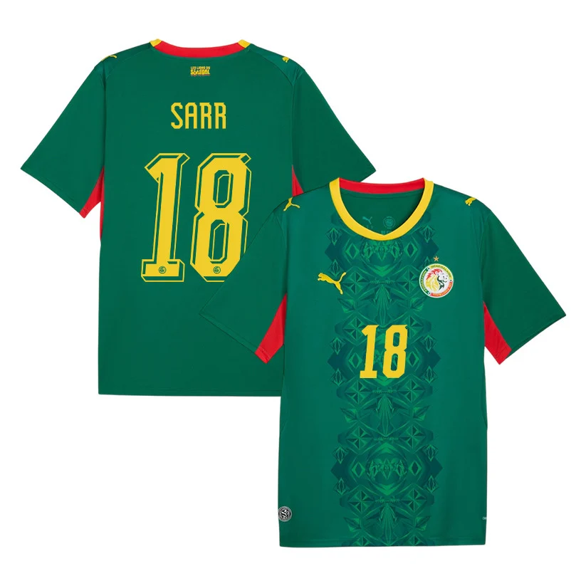 Senegal Away Jersey 2026 Ismaïla Sarr 18 Green Short Sleeve - Football Shirts Shop