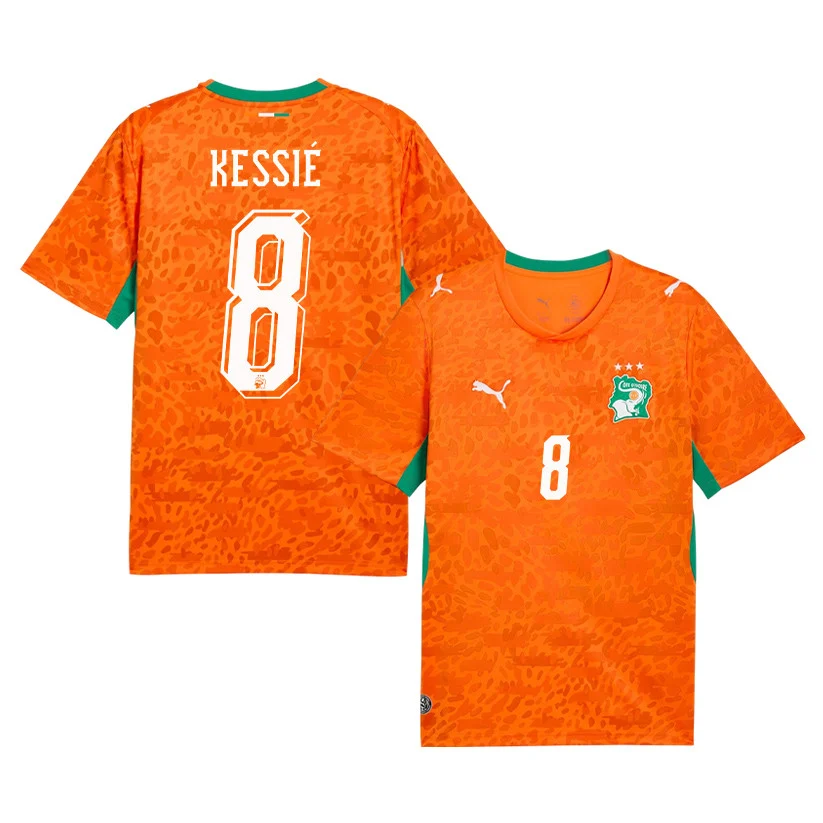 Ivory Coast Home Jersey 2026 Kessié 8 Orange Short Sleeve - Football Shirts Shop