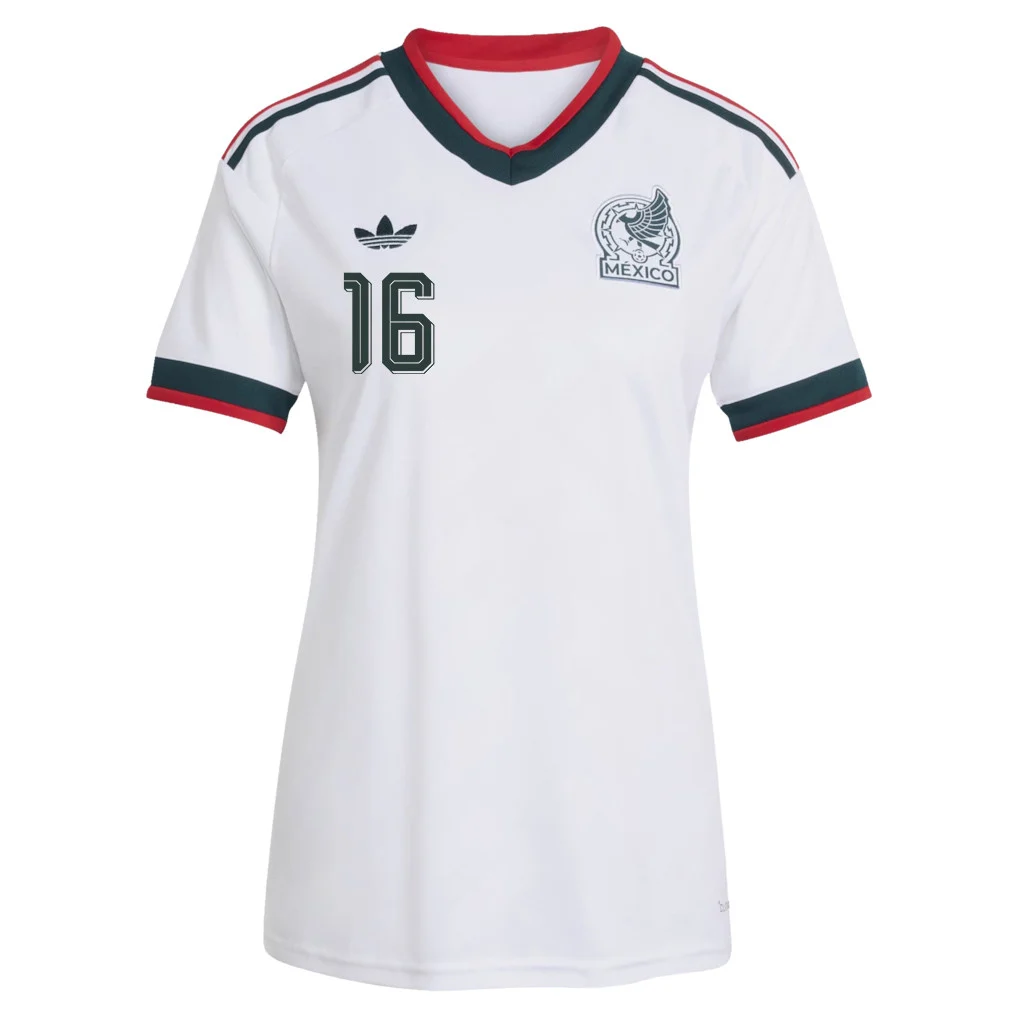 Mexico Away 3D Printed White T-Shirt Julián Quiñones 16 Unisex Tee