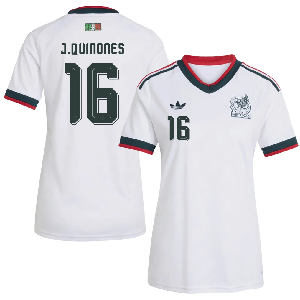 Mexico Away 3D Printed White T-Shirt Julián Quiñones 16 Unisex Tee