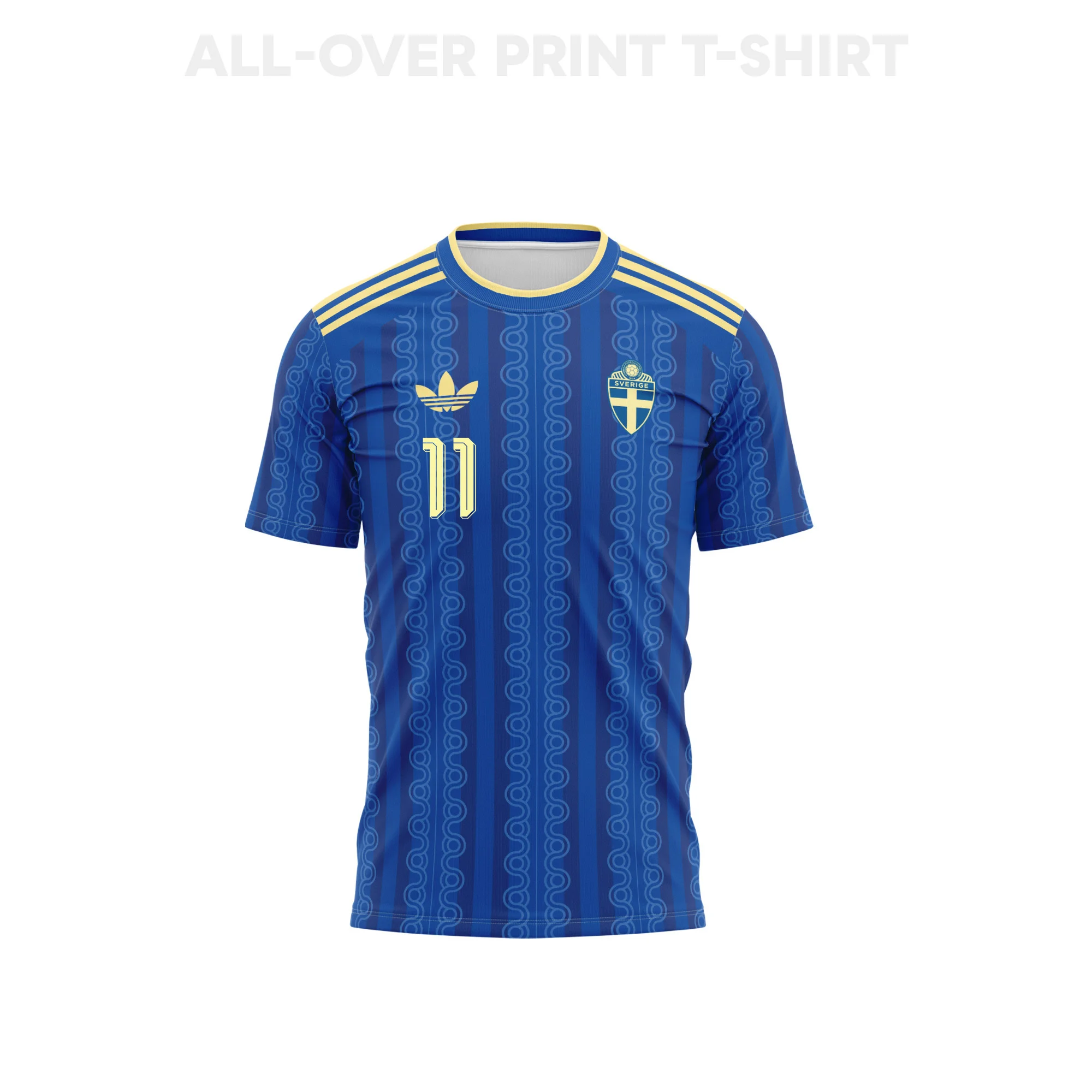 Anthony Elanga Sweden 2026 Away Jersey – Unisex Blue Fully Printed Fan Tee
