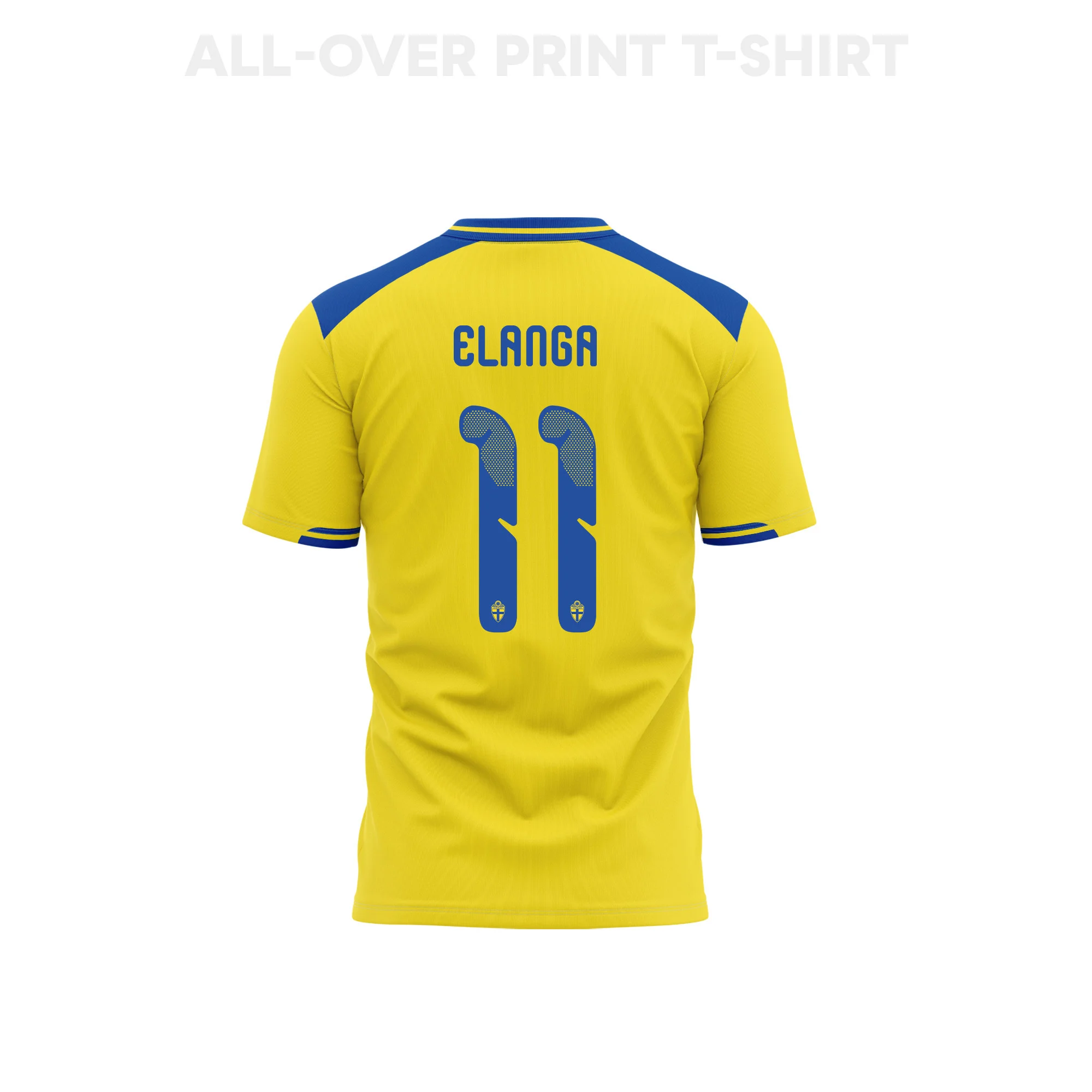 Anthony Elanga Sweden 2026 Home Jersey – Unisex Yellow Fully Printed Fan Tee