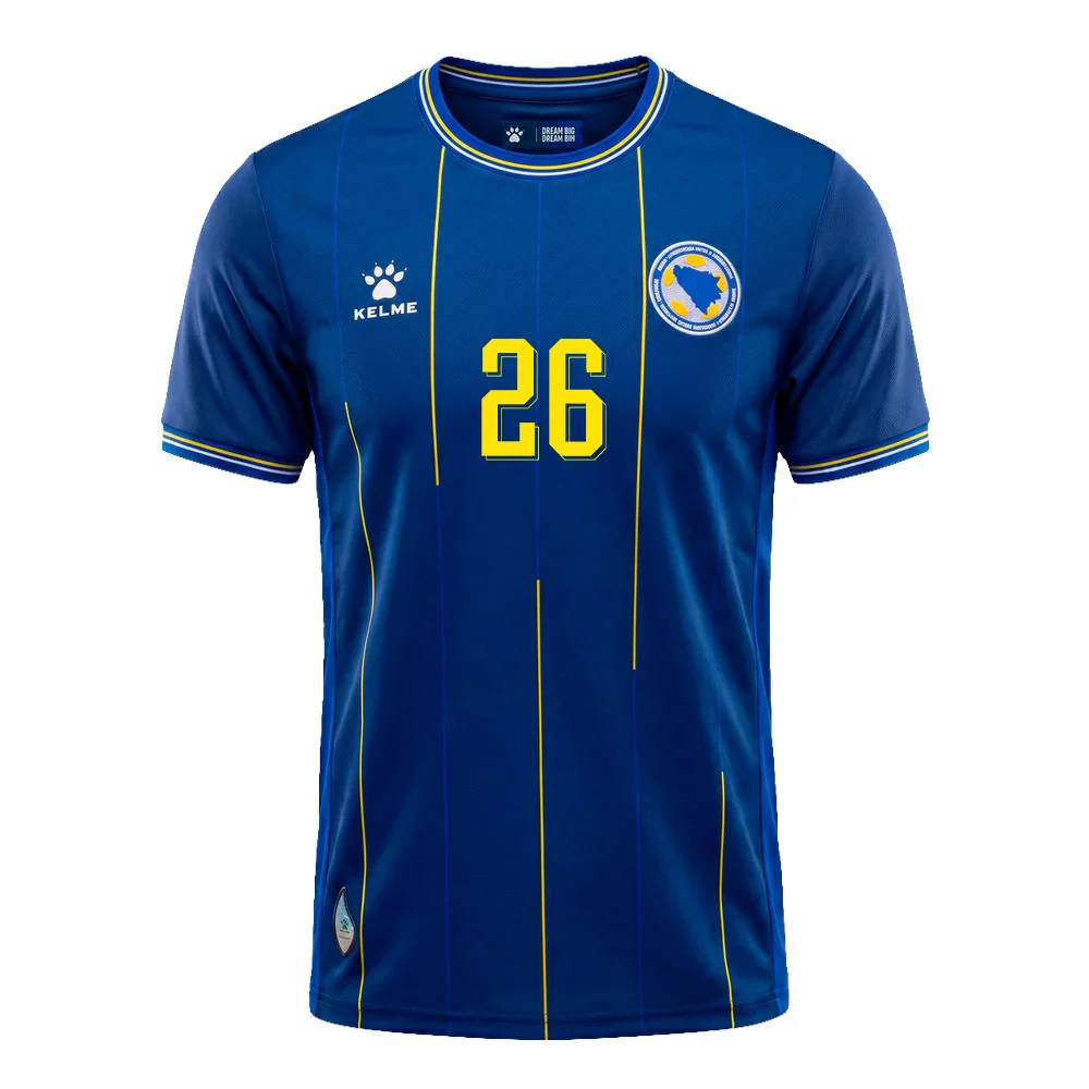 Bosnia Home Jersey 2026/27 Ermin Mahmic 26 Blue Kit - Football Shirts Shop