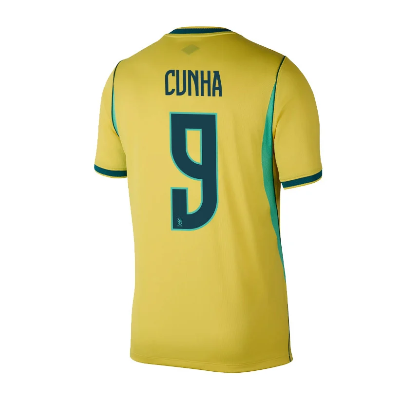 Matheus Cunha Brazil 2026 Home 3D T-Shirt – Unisex Yellow Fully Printed Football Fan Tee