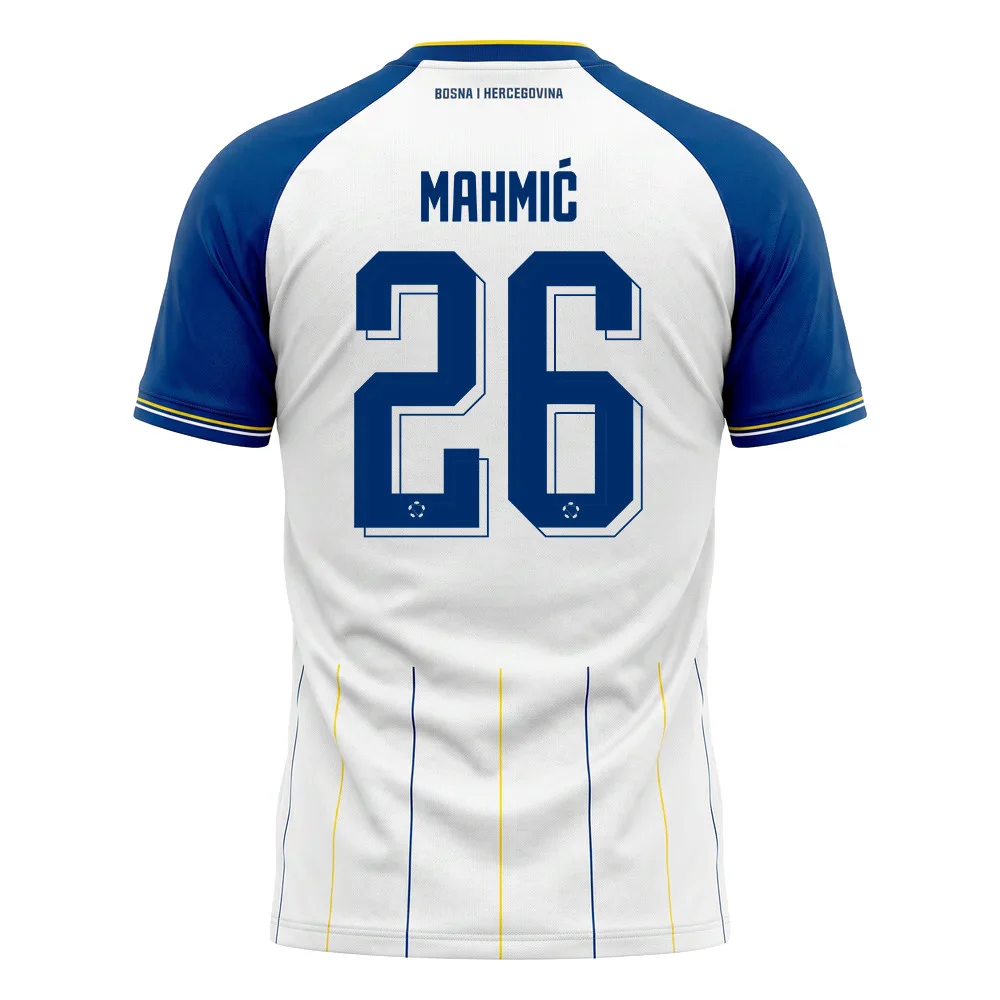Bosnia Away Jersey 2026/27 Ermin Mahmic 26 White Kit - Football Shirts Shop