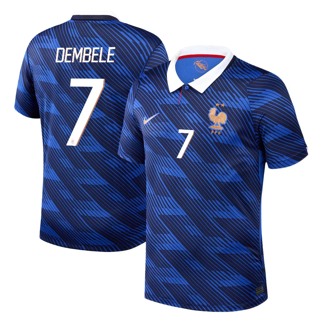 France Home Jersey 2026 Ousmane Dembele 7 Blue Short Sleeve - Football Shirts Shop