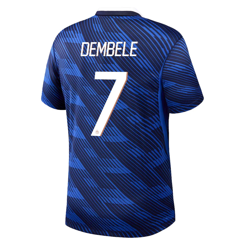 France Home Jersey 2026 Ousmane Dembele 7 Blue Short Sleeve - Football Shirts Shop