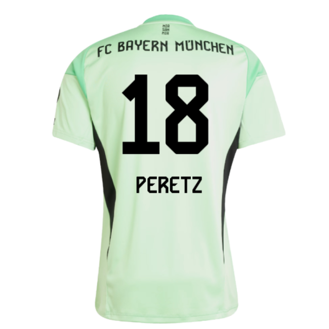 2025-2026 Bayern Munich Home Goalkeeper Shirt (Glory Mint) (Peretz 18)-Football Shirts Shop