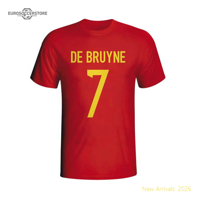 Kevin De Bruyne Belgium Hero T-shirt (red) - Kids-Football Shirts Shop