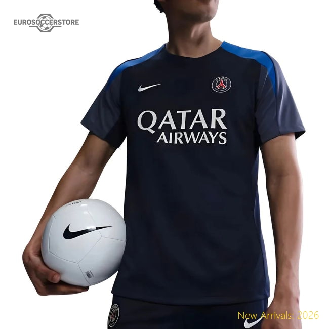 2025-2026 PSG Strike Dri-Fit Training Shirt (Navy)-Football Shirts Shop