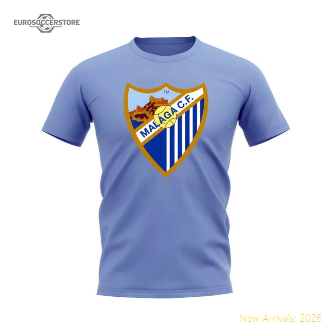 Malaga Badge T-Shirt (Sky Blue)-Football Shirts Shop