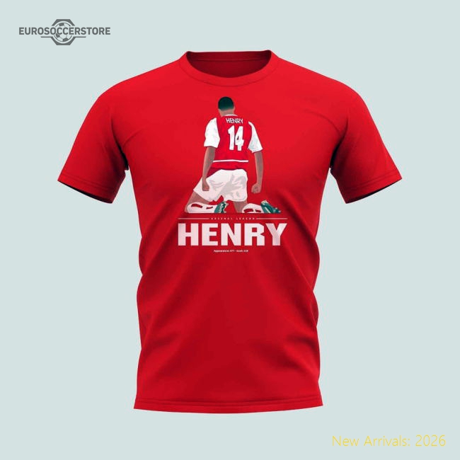 Thierry Henry Player T-Shirt (Red)-Football Shirts Shop