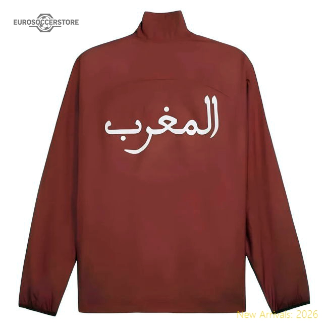2025-2026 Morocco Pre-Match Jacket (Red)-Football Shirts Shop