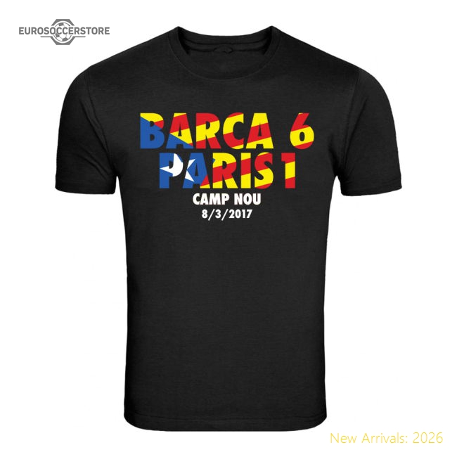 Barcelona 6-1 PSG T-Shirt (Black) - Kids-Football Shirts Shop