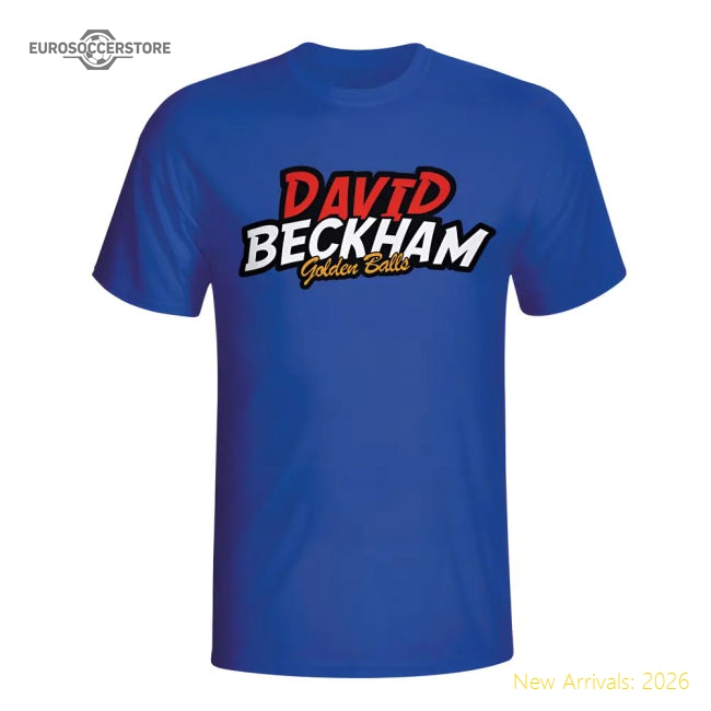 David Beckham Comic Book T-shirt (blue) - Kids-Football Shirts Shop