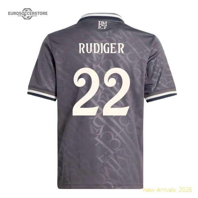 2024-2025 Real Madrid Third Shirt (Kids) (Rudiger 22)-Football Shirts Shop