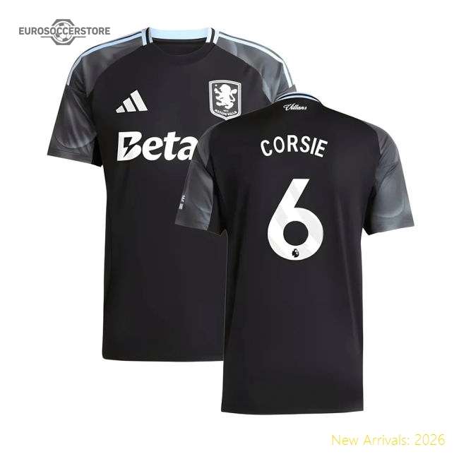 2025-2026 Aston Villa Away Shirt (Corsie 6)-Football Shirts Shop