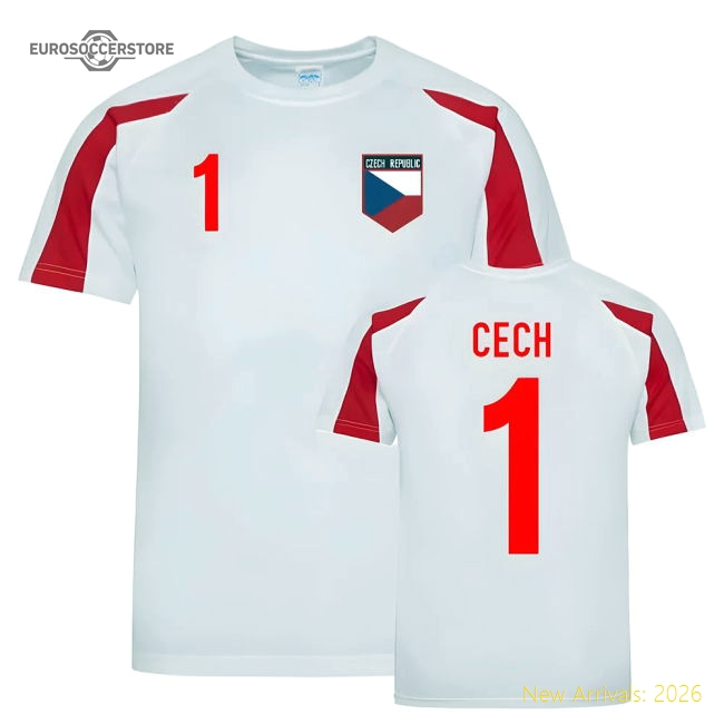Petr Cech Czech Republic Sports Training Jersey (White-Red)-Football Shirts Shop
