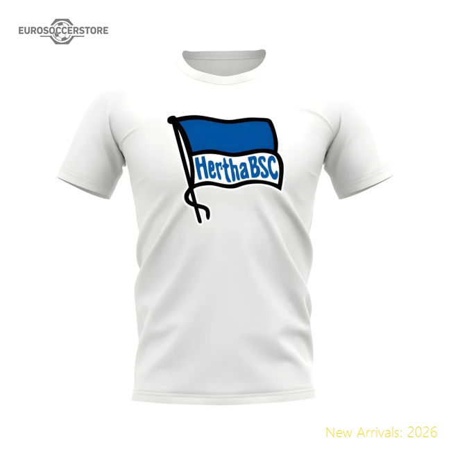 Hertha Berlin Badge T-Shirt (White)-Football Shirts Shop