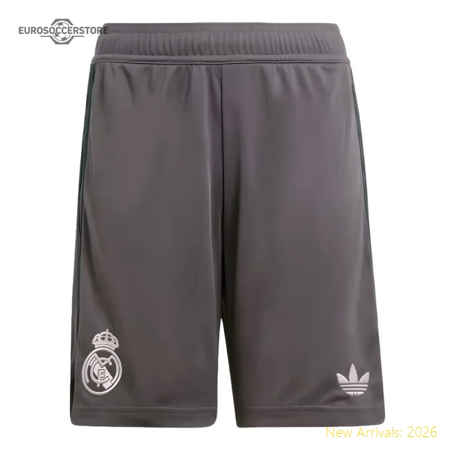 2024-2025 Real Madrid Third Shorts (Charcoal) - Kids-Football Shirts Shop