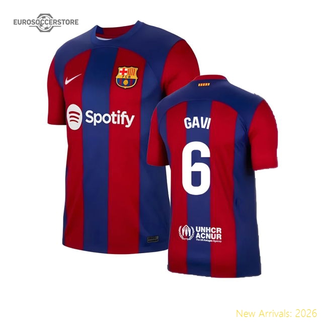 2023-2024 Barcelona Home Shirt (Gavi 6)-Football Shirts Shop