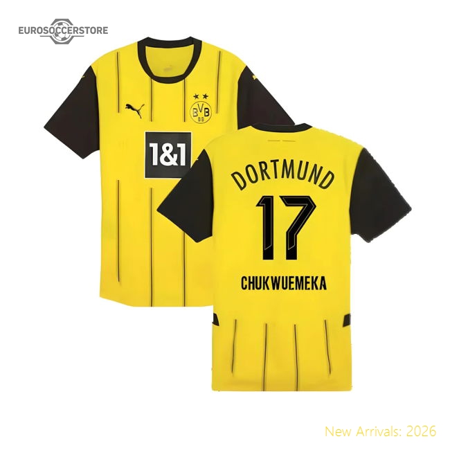2024-2025 Borussia Dortmund Authentic Home Shirt (Chukwuemeka 17)-Football Shirts Shop