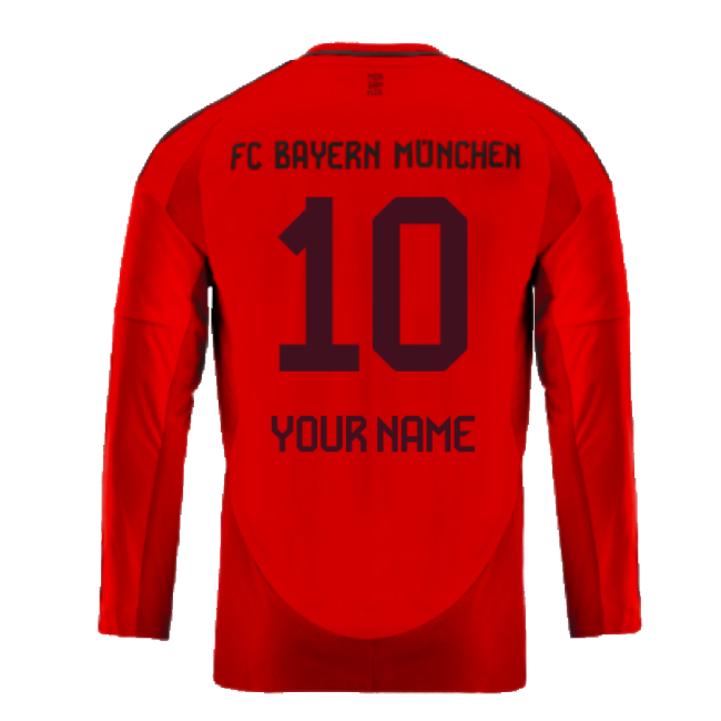 2024-2025 Bayern Munich Long Sleeve Home Shirt (Kids) (Your Name)-Football Shirts Shop