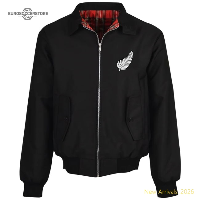 New Zealand 1980 Ruby Black Harrington Jacket-Football Shirts Shop