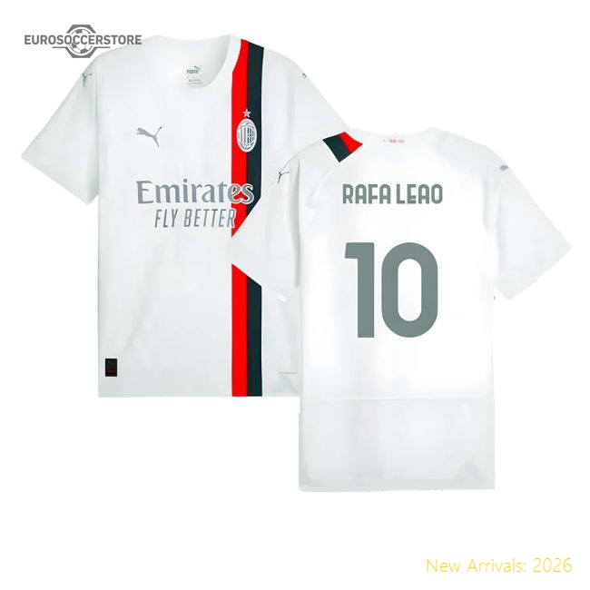 2023-2024 AC Milan Away Authentic Shirt (Rafa Leao 10)-Football Shirts Shop