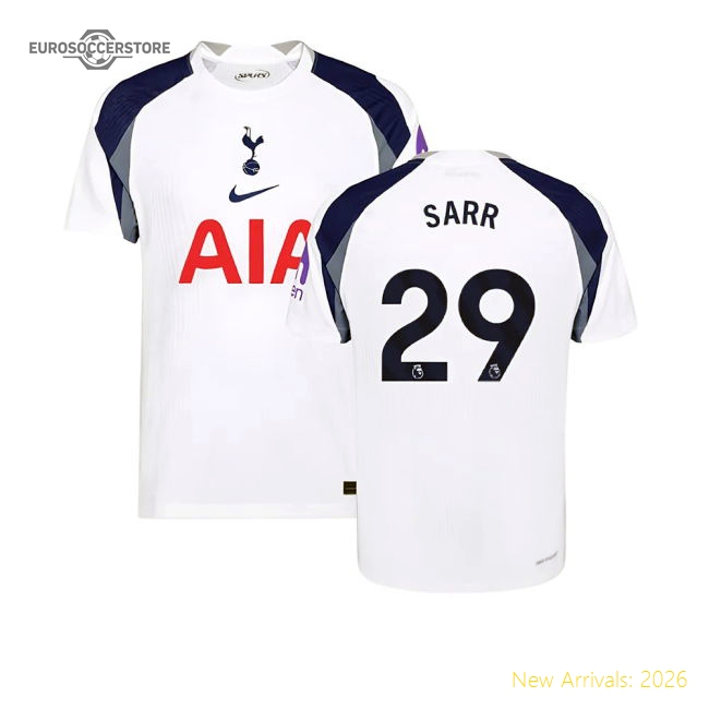 2025-2026 Tottenham Hotspur Authentic Home Shirt (Sarr 29)-Football Shirts Shop