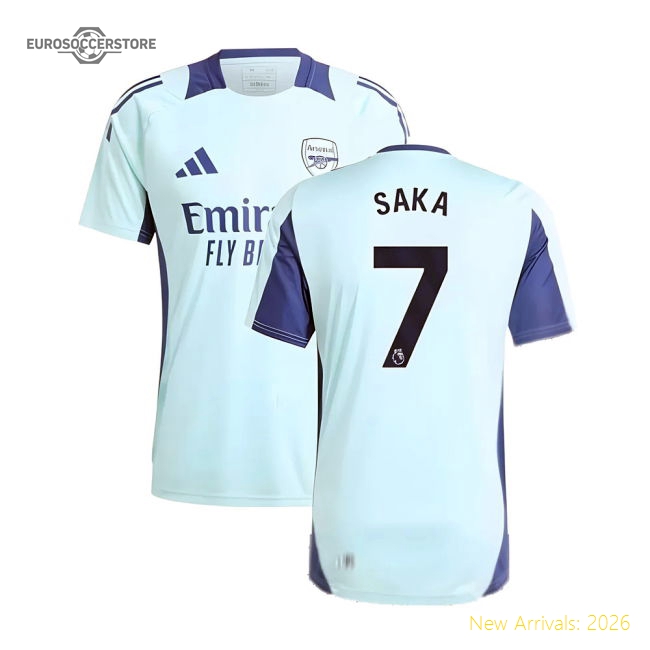 2024-2025 Arsenal Training Jersey (Clear Aqua) (Saka 7)-Football Shirts Shop