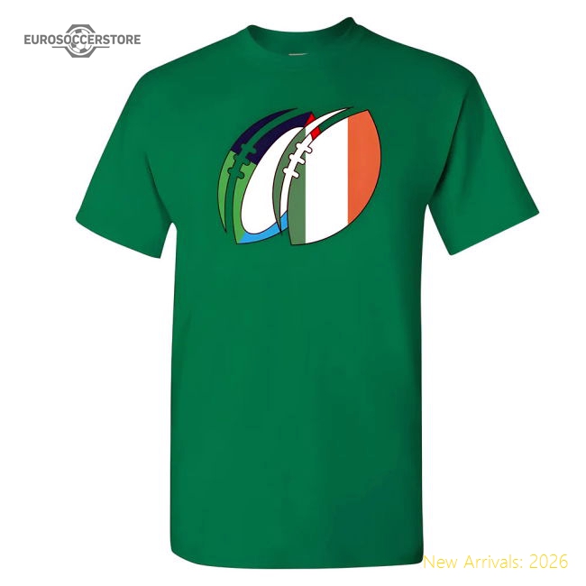 Ireland Rugby Ball T-Shirt-Football Shirts Shop