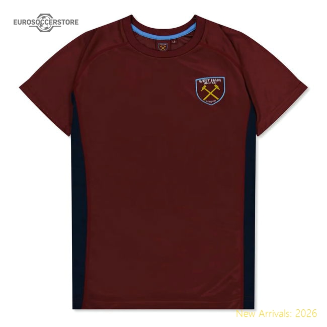 West Ham United Poly T-Shirt (Claret/Blue) - Kids-Football Shirts Shop