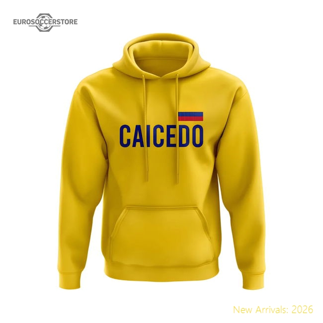 Caicedo Colombia Name Hoody (Yellow)-Football Shirts Shop