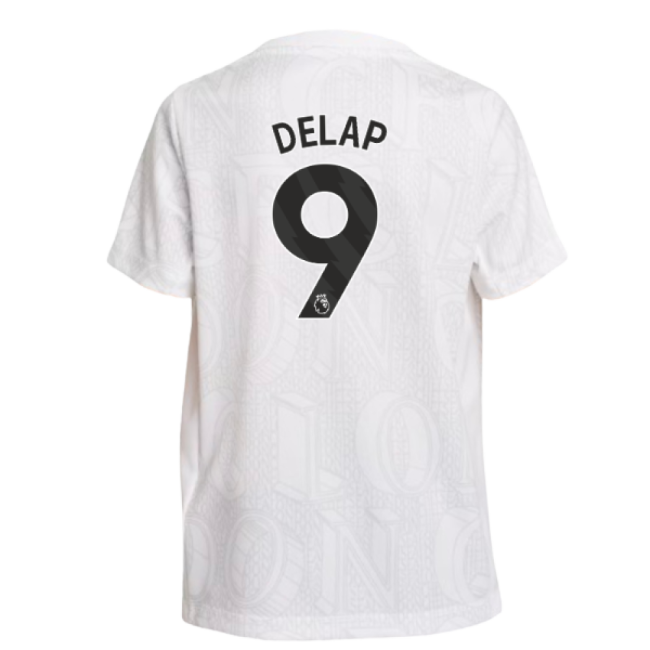 2025-2026 Chelsea Pre-Match Shirt (White) - Kids (Delap 9)-Football Shirts Shop